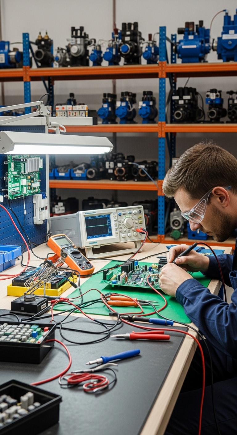 Proceso de reparación de tarjetas electrónicas industriales