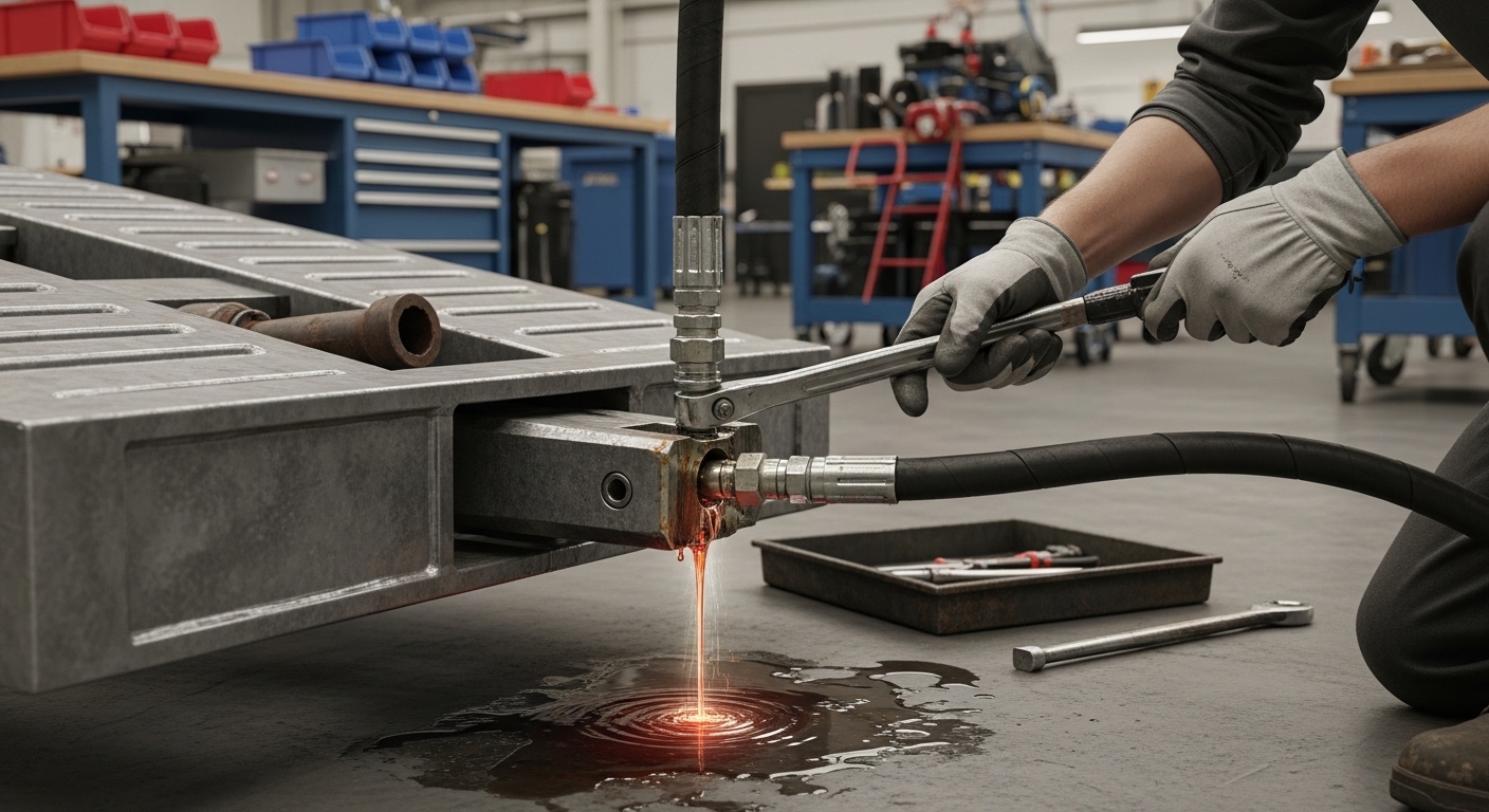 Reparación de fugas en rampas hidráulicas